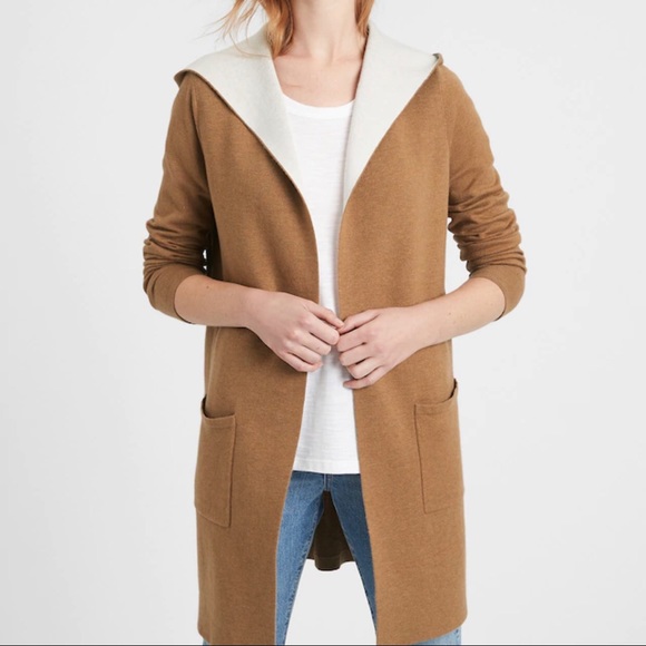 Banana Republic Factory Sweaters - Banana Republic Hooded Open Cardigan